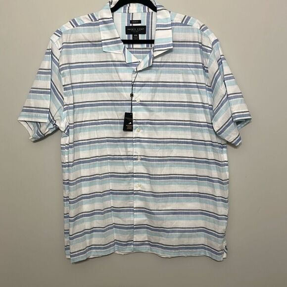 NWT Pronto Uomo Mens Multicolor Stripe Cotton Modern Fit Button Up Shirt Sz XXL - Picture 1 of 8